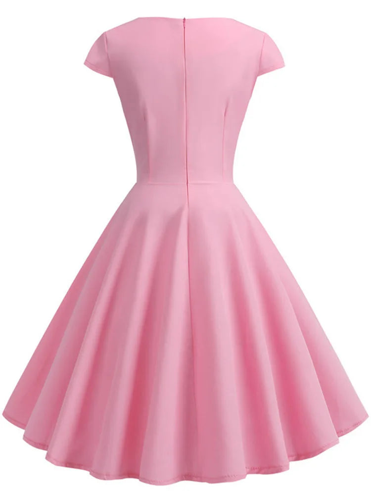 Sukienka Damska Midi – Elegancki Retro Styl na Wesele i Imprezy 1