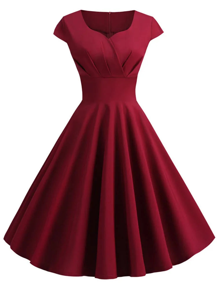 Sukienka Damska Midi – Elegancki Retro Styl na Wesele i Imprezy 4