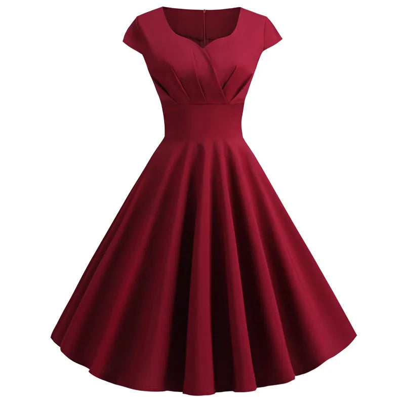 Sukienka Damska Midi – Elegancki Retro Styl na Wesele i Imprezy 8