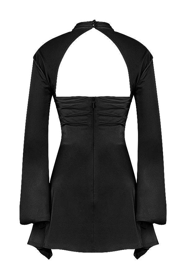 Sukienka Damska Mini – Elegancki Wysoki Dekolt na Wesele 8