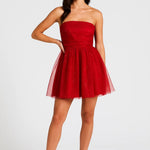 Sukienka Dziewczęca – Bez Ramiączek z Tiulową Spódnicą na Imprezy 0