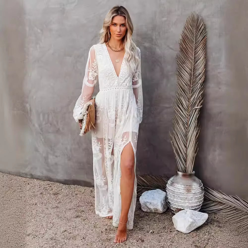 Sukienka Maxi Boho – Elegancki Dekolt V na Letnie Dni 2