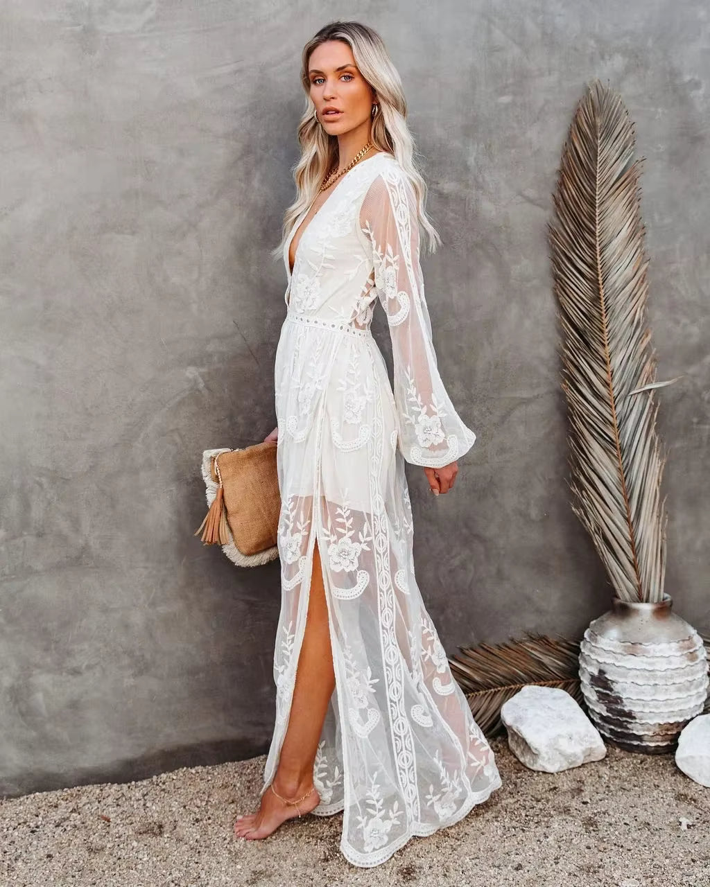Sukienka Maxi Boho – Elegancki Dekolt V na Letnie Dni 3