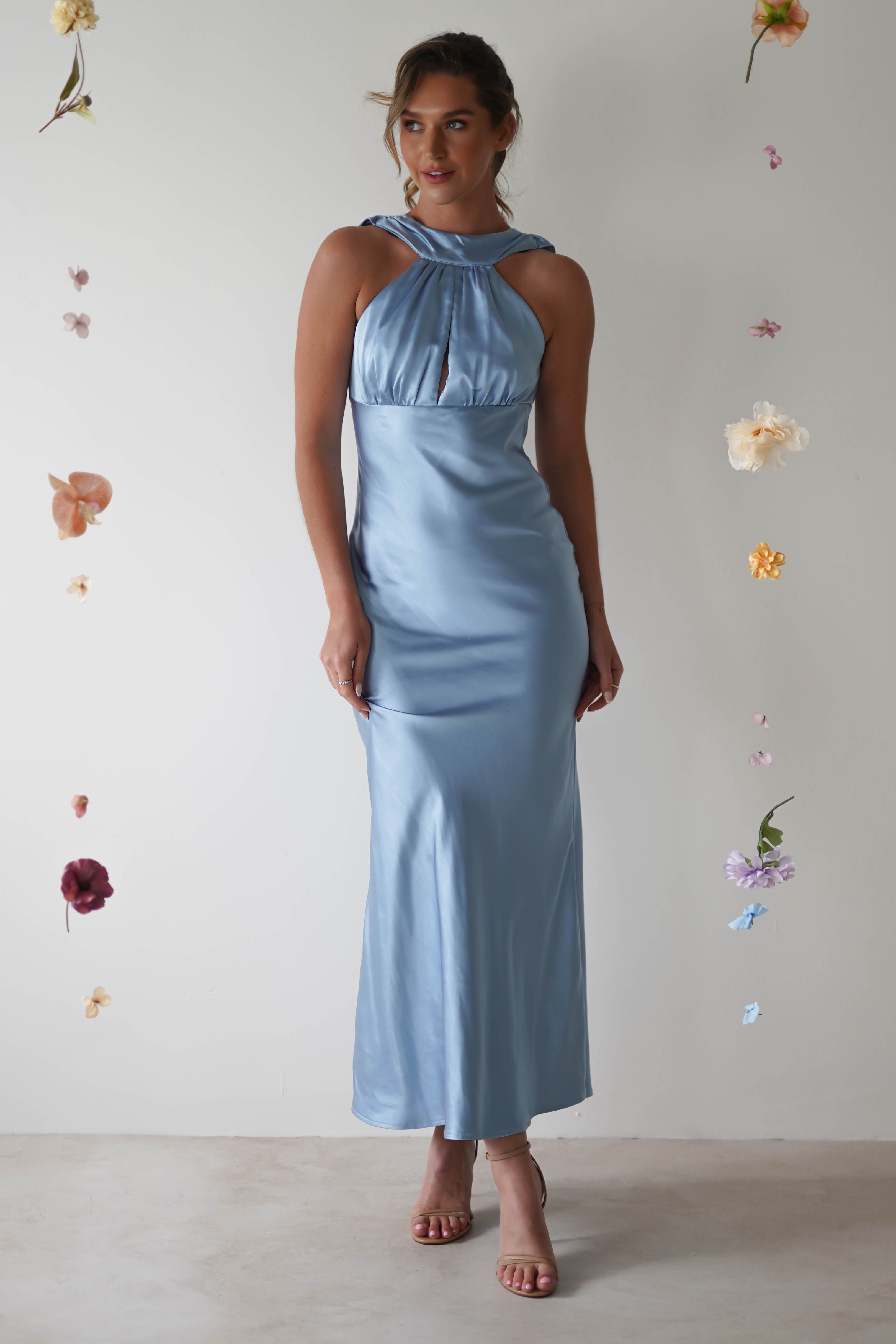 Sukienka Maxi – Elegancki Dekolt Halter na Wesele i Uroczystości 2
