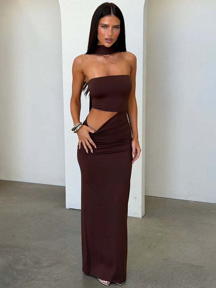 Sukienka Maxi – Elegancki Halter Neck na Letnie Imprezy 0