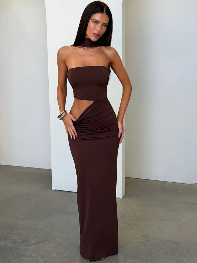 Sukienka Maxi – Elegancki Halter Neck na Letnie Imprezy 1