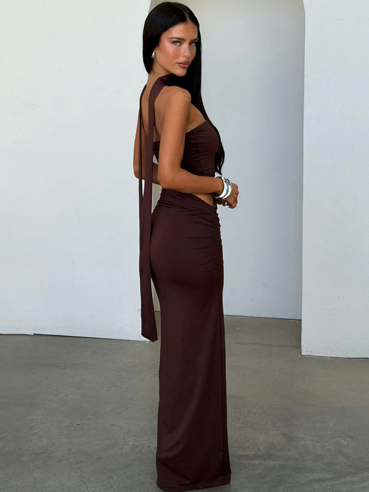 Sukienka Maxi – Elegancki Halter Neck na Letnie Imprezy 3