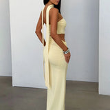 Sukienka Maxi – Elegancki Halter Neck na Letnie Imprezy 5