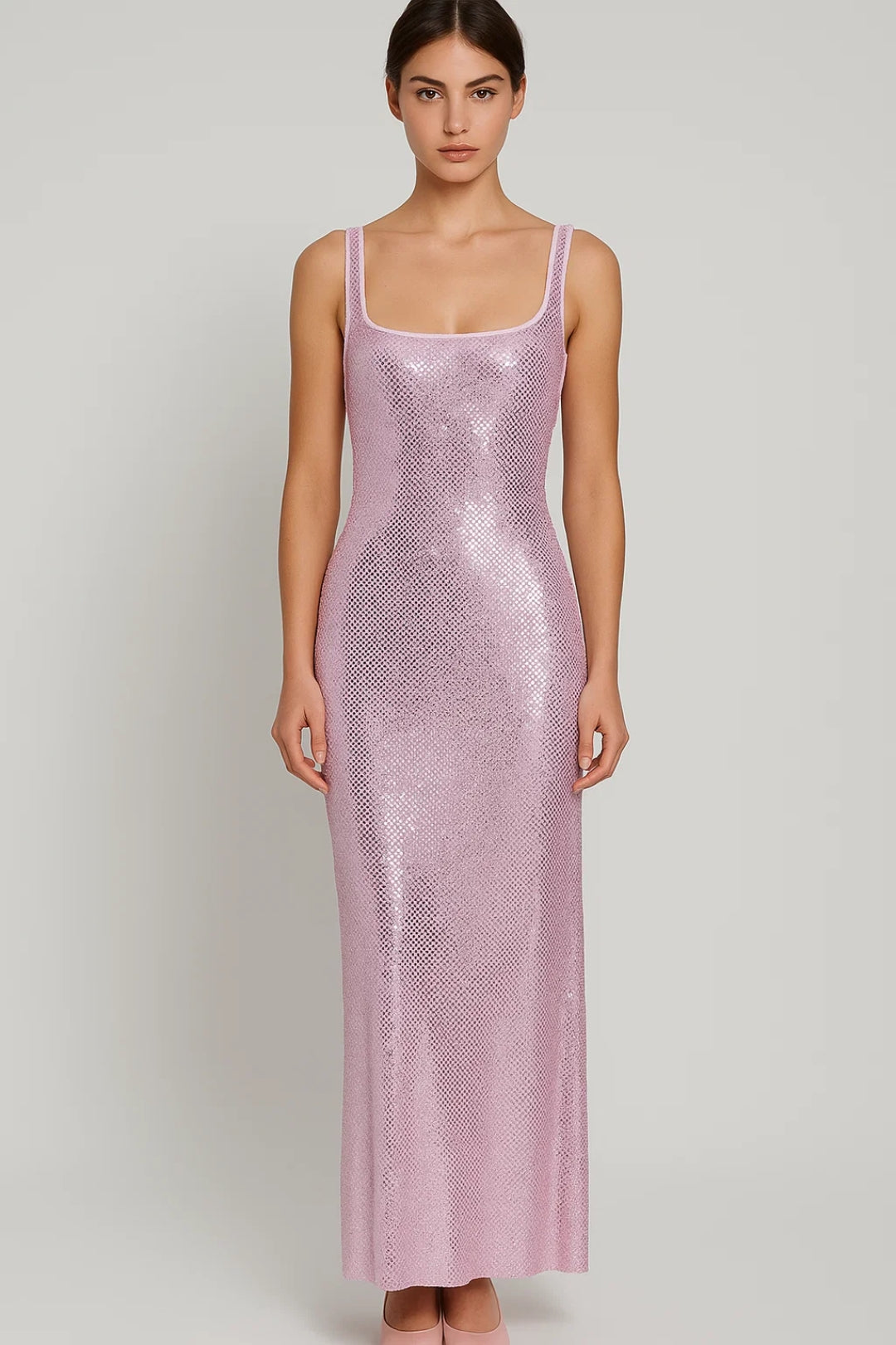 Sukienka Maxi – Elegancki Kwadratowy Dekolt na Wesele 4