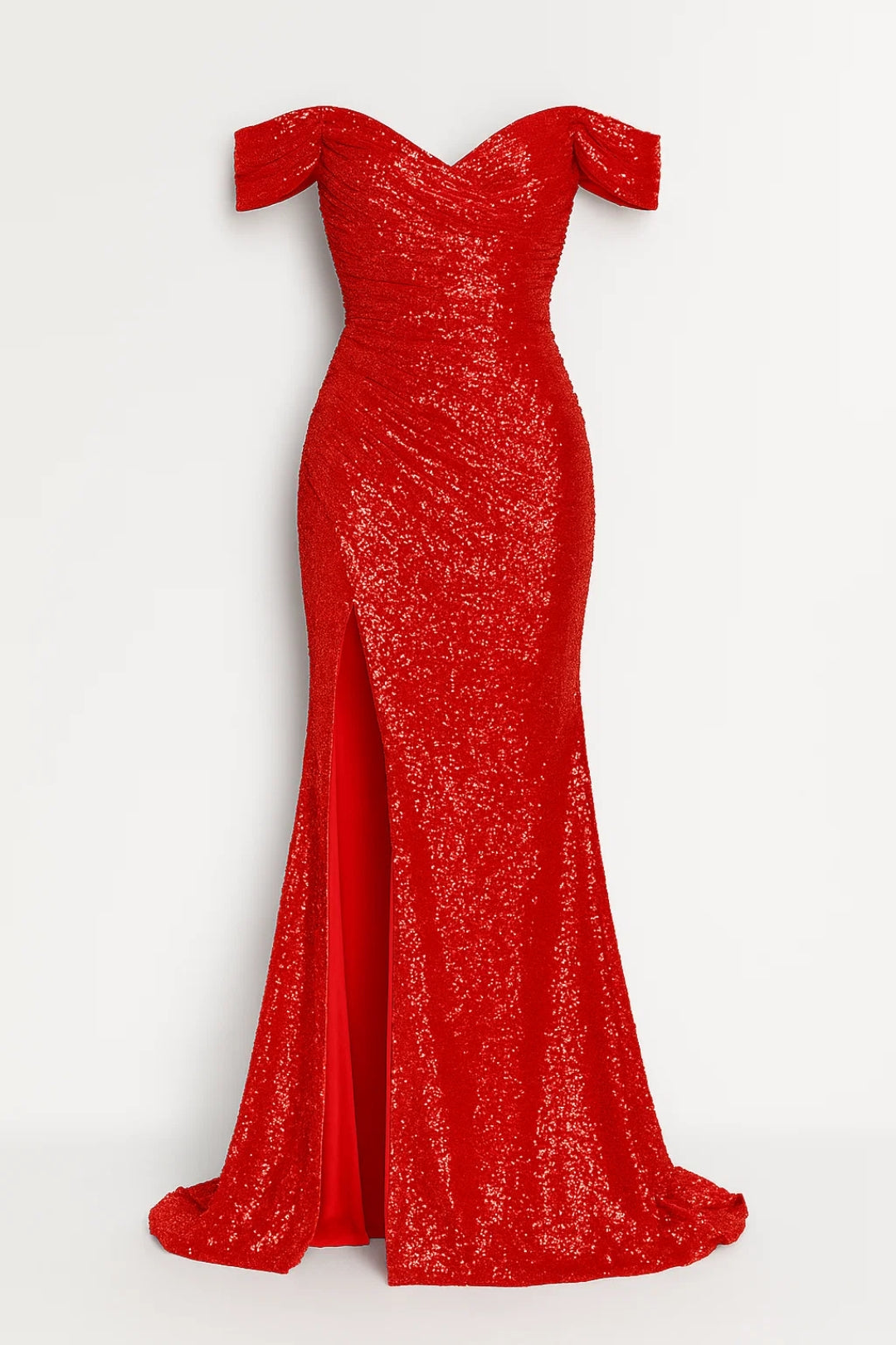 Sukienka Maxi – Odsłonięte Ramiona i Wysokie Rozcięcie na Wesele 2