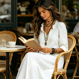 Sukienki Maxi Boho – Elegancki Dekolt w Serek na Letnie Dni 3