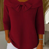 Sweter Damski z Kokardą – Ciepły i Stylowy Na Co Dzień 0