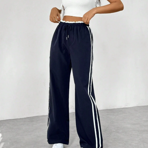 Damska Spodnie dresowe z Wysokim Stanem | Szerokie Nogawki