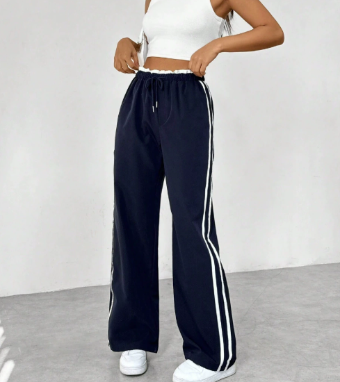 Damska Spodnie dresowe z Wysokim Stanem | Szerokie Nogawki