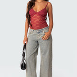 Top Damski na Ramiączkach – Elegancka Koronka do Noszenia pod Marynarkę 1