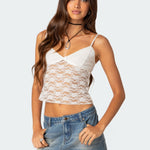 Top Damski na Ramiączkach – Elegancka Koronka do Noszenia pod Marynarkę 10