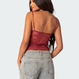 Top Damski na Ramiączkach – Elegancka Koronka do Noszenia pod Marynarkę 3