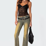 Top Damski na Ramiączkach – Elegancka Koronka do Noszenia pod Marynarkę 6