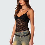 Top Damski na Ramiączkach – Elegancka Koronka do Noszenia pod Marynarkę 8