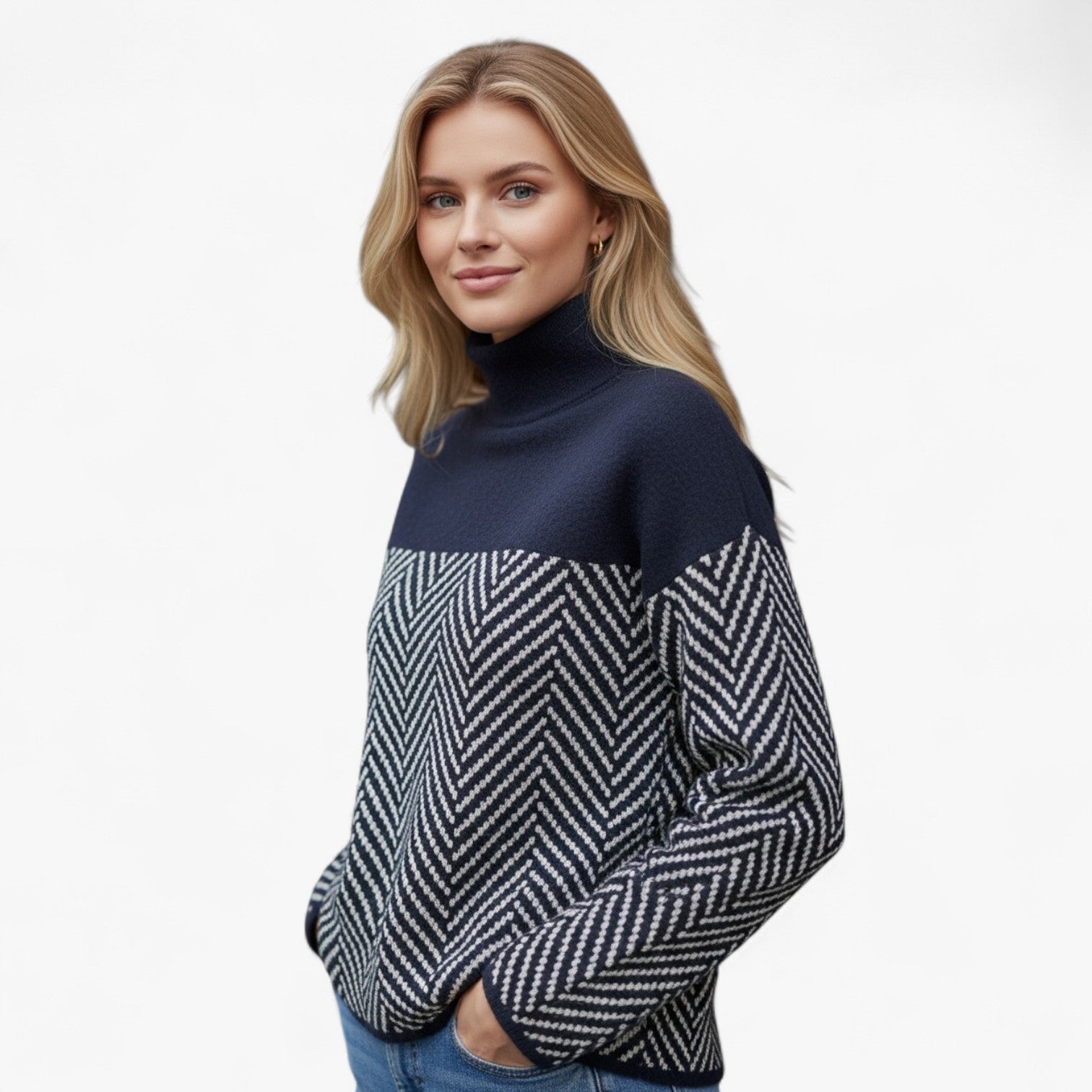 Zela Damski Sweter – Wysoki Kołnierz i Nowoczesny Styl 3