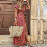 Zwiewna sukienka maxi – boho styl z paskiem dla komfortu i lekkości 3