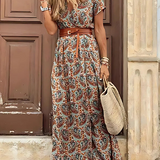 Zwiewna sukienka maxi – boho styl z paskiem dla komfortu i lekkości 4