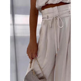 Zestaw damska z halterem i szerokimi spodniami | Dwa elementy