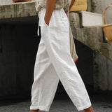 Damska Luźne Spodnie z Sznurkiem | Krótkie