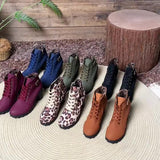 Damska Botki Sznurowane | Na Słupku z Zamkiem Boczny