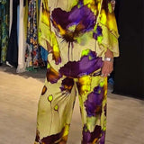 Damska Zestaw z Szerokimi Nogawkami | Artystyczny Wzór