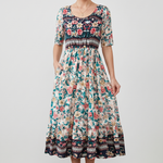 Sukienka Damska - Elegancki Boho Print Komfort Każdą