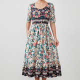 Sukienka Damska - Elegancki Boho Print Komfort Każdą