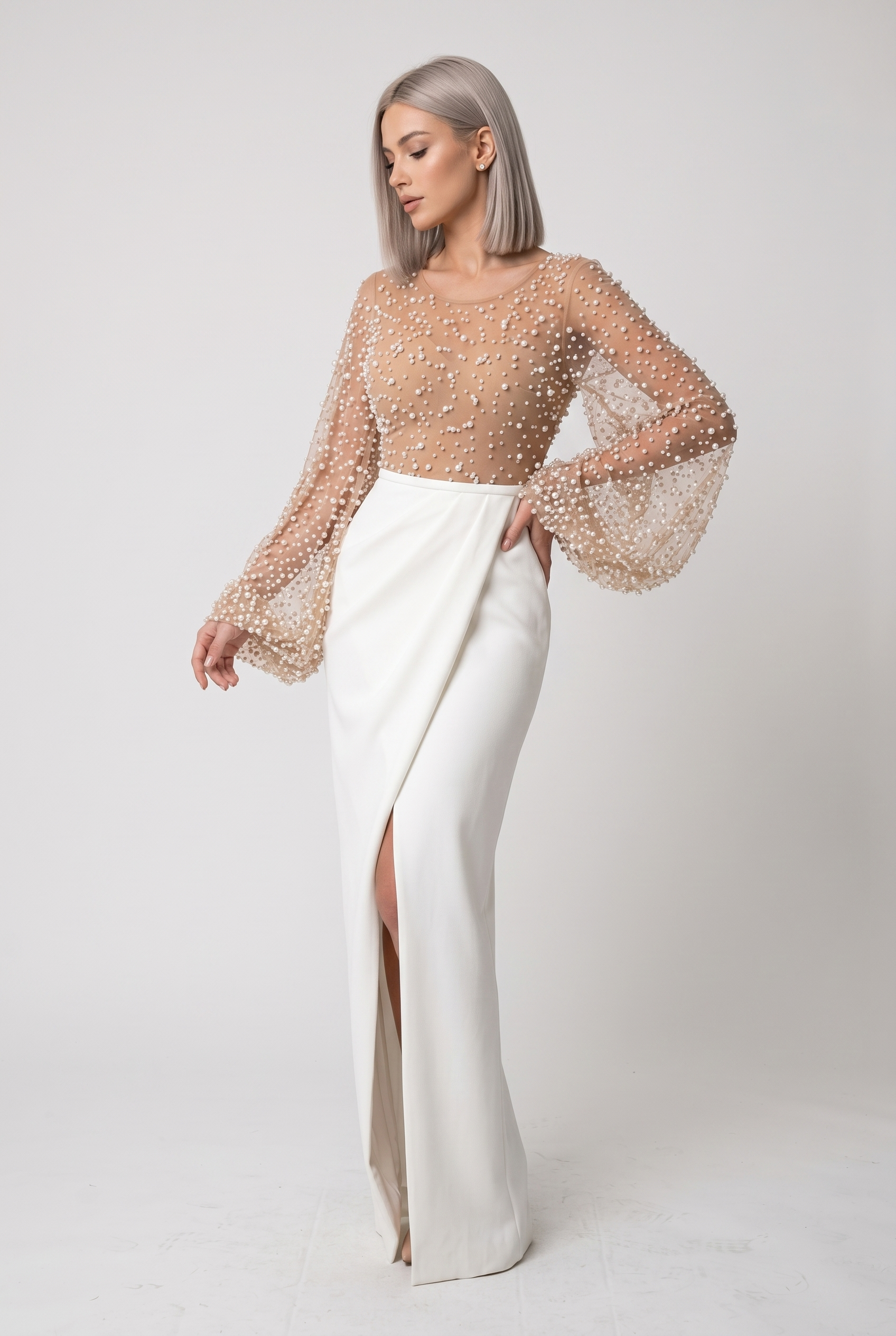 Sukienka Damska - Elegancki Design Bufkami Wyjścia