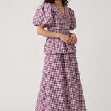 Sukienka letnia maxi w kratę vichy