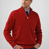 Sweter Męski - z Zamkiem Half Zip Komfortowy Casual