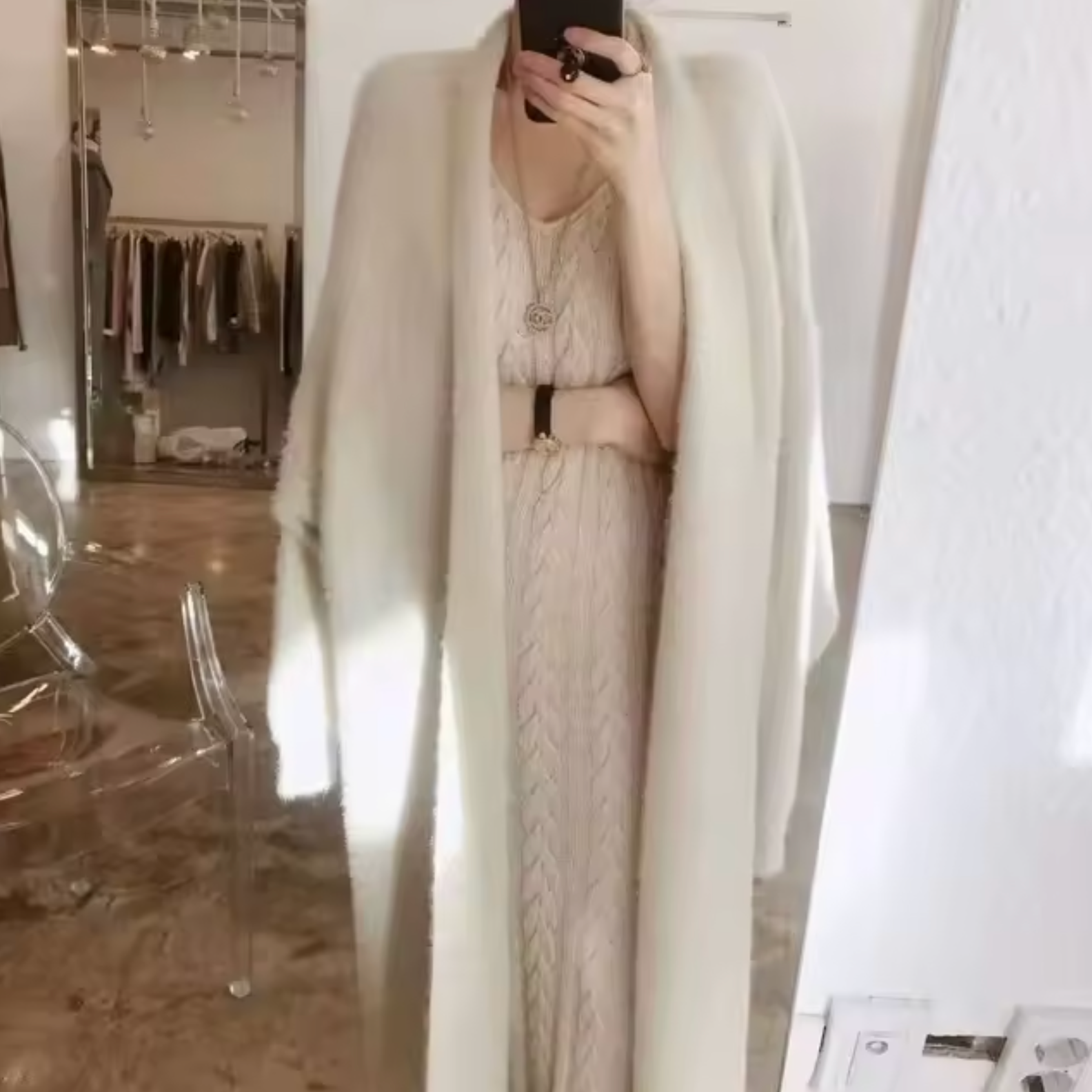 Damska Długi Sweter Kardigan | Ponadgabarytowy