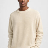 Sweter Męski - Dzianinowy Pullover Okrągły Dekolt Casual